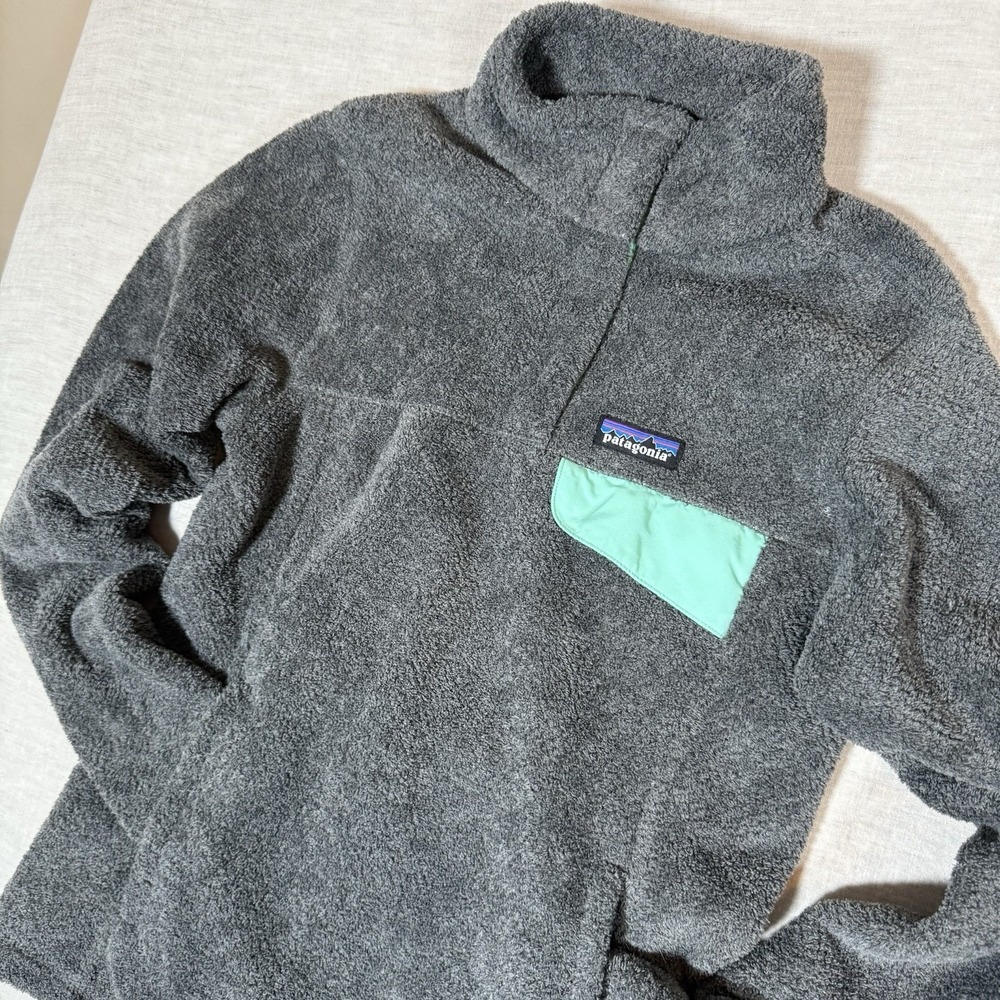 Patagonia Polartec Thermal Pro‎ Quarter Snap Black Gray Fleece Jacket Women's S